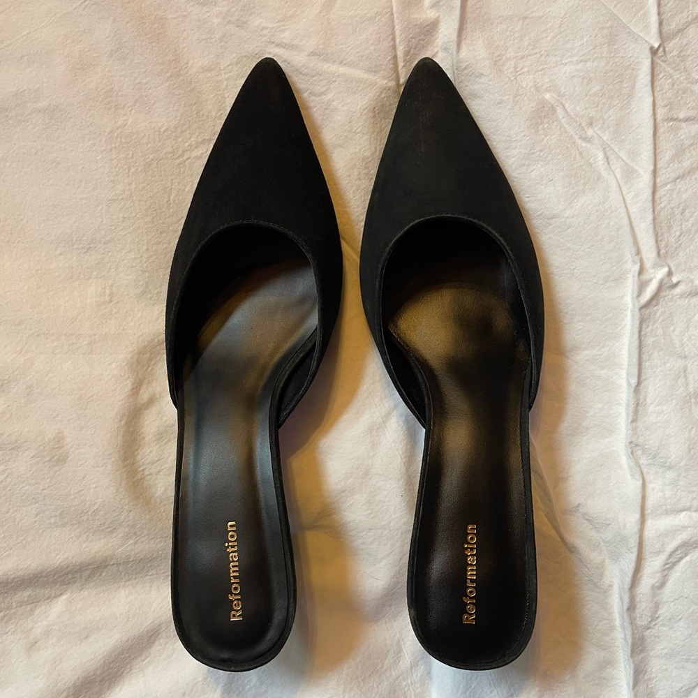 Reformation Wilda Kitten Mule Size 8 - Picture 1 of 3